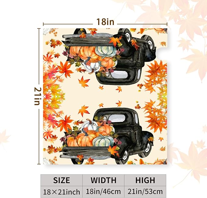 Fall Harvest Mailbox Covers Magnetic Standard Size Thansgiving Pumpkin Mailbox Post Cover Maple Leaves Truck Mailbox Decor Waterproof Mailbox Wraps Mail Cover for Garden Yard 21 * 18 Inch