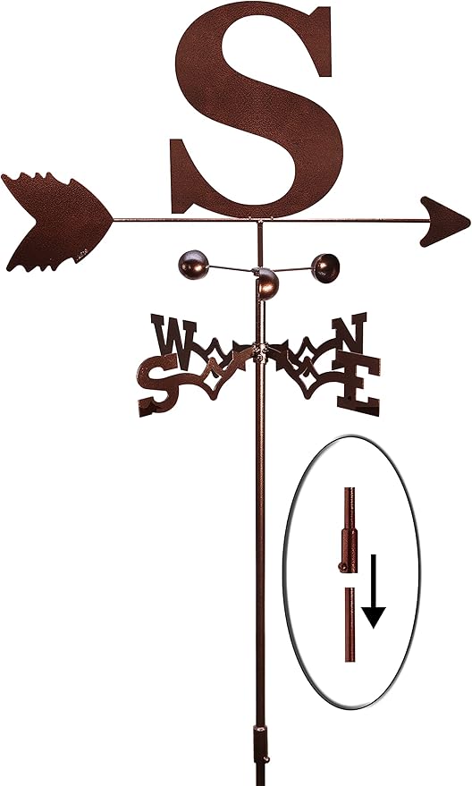 SWEN Products Monogram Letter Weathervane (Garden Stake Included)