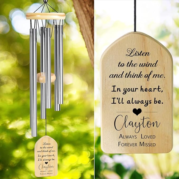 Sympathy Wind Chimes - Memorial Chimes for Loss of Loved One - Condolence & Remembrance Gifts for Dad & Mom