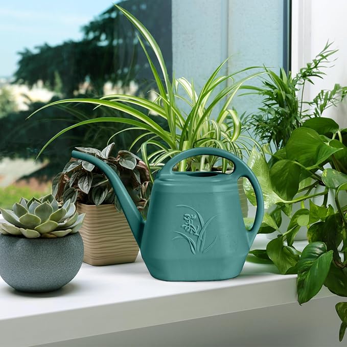 Watering Can - for Home Plant Garden - 1 Gallon - Green
