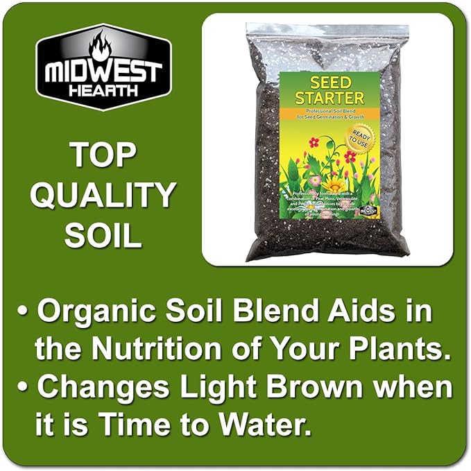 Seed Starter Natural Potting Soil Mix for Germination and Growth (Made in USA) (4 Dry Quarts) (Pack of 2)