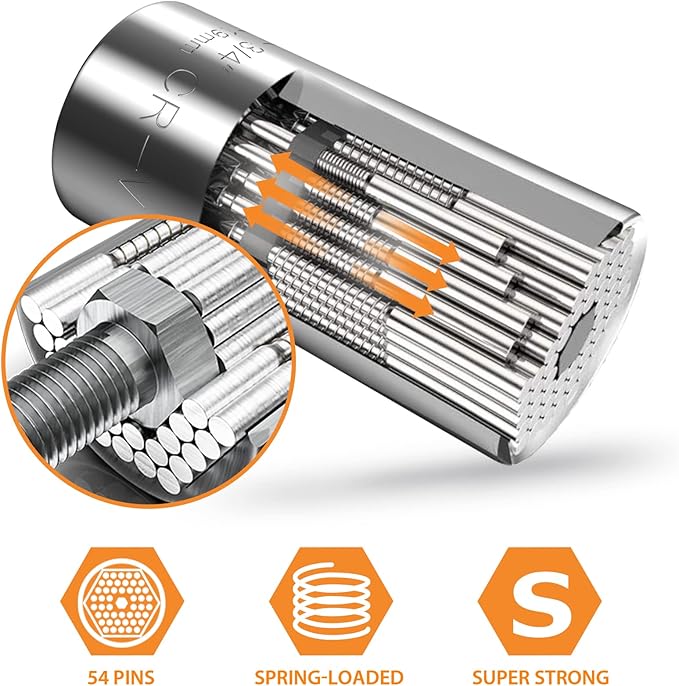 Stocking Stuffers for Men Gifts Christmas Super Universal Socket Tools Gifts for Men: Socket Set with Power Drill Adapter(7-19 MM) Cool Stuff Gadgets for Women Birthday Gifts for Dad Husband Adults