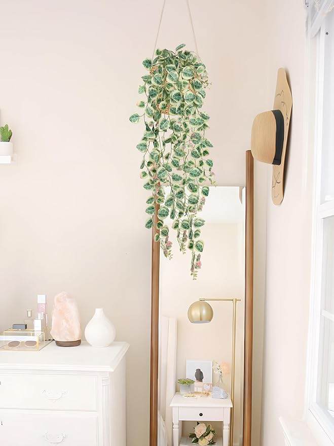 Briful 3 Pack Fake Hanging Plant 39.3" Artificial Hanging String of Hearts Plant Faux Trailing Vine with Heart-Shaped Leaves Lush Cascading Fake Geenery for Home Wall Garden Patio Shelf Decor