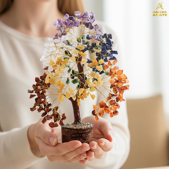 7 Chakra Crystal Tree of Life – Handmade Healing Crystals and Crystals and Healing Stones Money Tree for Home & Office Decor – Feng Shui Spiritual for Women