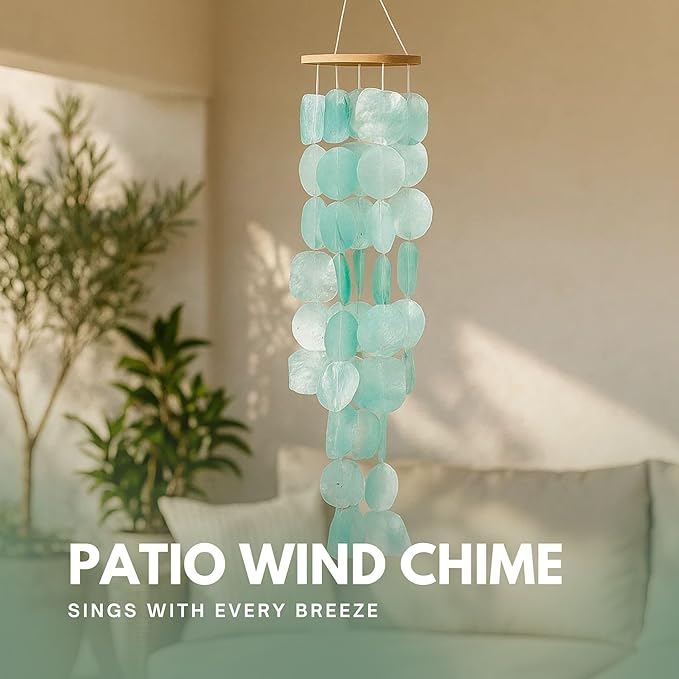 Solange & Frances Turquoise Wind Chimes for Outside Garden Decor and Patio Decor - Elegant White Elephant Gifts, Unique Gift for Women, Gifts for Grandma