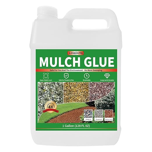 Mulch Glue，1Gallon Rock Glue for Landscaping，Fast-Dry Non-Toxic Weather-Resistant Strong，Gravel Binder Decomposed Granite Stabilizer for Walkways, Yards, Patios, and Decorative Driveway Edges