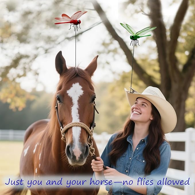Dragonfly Clip on Hat, Dragonfly Garden Décor, 3D Fake Dragonflies the Deer or Horse Fly Nature Enemy to Scare Garden Fly for Indoor Outdoor Yard Patios Plants Flower and DIY Decoration(4Pcs-Colorful)