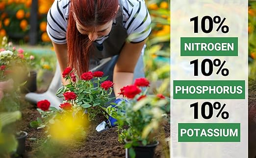 10-10-10 Liquid Fertilizer & 10-10-10 All-Purpose Granular Fertilizer Bundle for All Purpose Plants - Plant Food Outdoor & Indoor Plant Food, Vegetables, Flowers Garden (8oz & 3 Quarts)