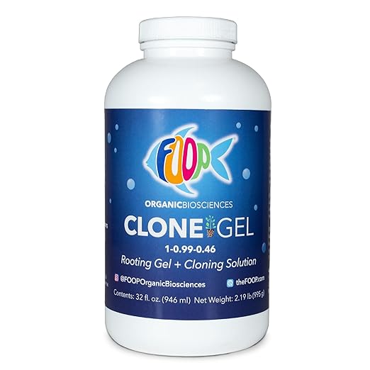 FOOP Clone Gel - Two Products in One: Rooting Gel + Cloning Solution - Get Big Fat White Fuzzy Roots Faster and Make Cloning Simple | Works Great in All Cloning Media (32oz)