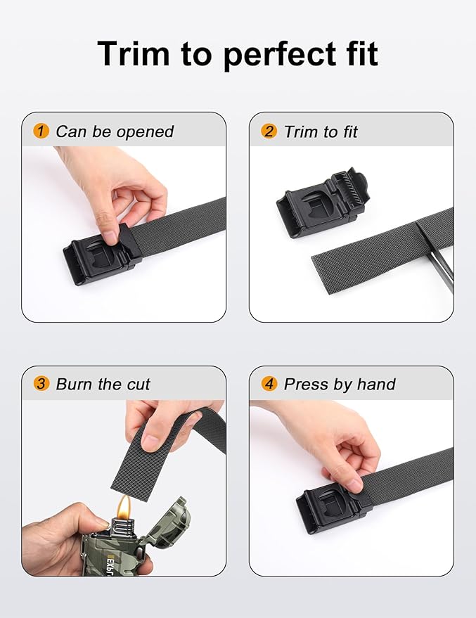 JUKMO Stretch Tactical Belt for Men, Military Work Rigger Hiking 1.5" Elastic Nylon Web Ratchet Quick Release Belt