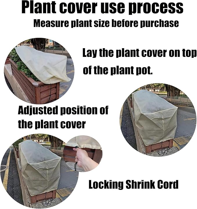 EJW Planter Cover, Frost Cloth,Plant Covers Freeze Protection,39'' x 17'' x 15.7'' Outdoor Plant Cold Protection, Outdoor Plant Frost Fabric, for Flower Box, Balcony Planter 2 Piece Set