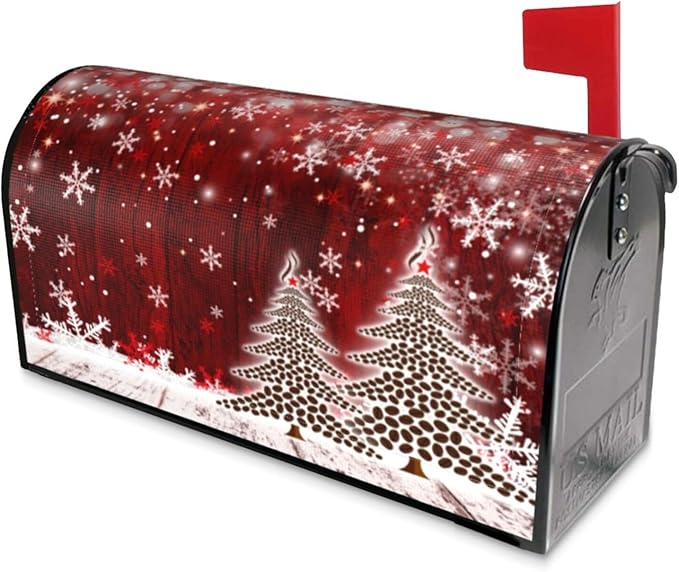 Christmas Mailbox Covers Xmas Tree Snowflake Magnetic Letter Post Box Cover Standard Size 21 x 18 Inch Garden Yard Home Decorative
