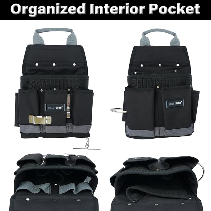 MELOTOUGH Electrician Tool Belt Set, Padded Work Rig with detachable Tool Pouches and Utility Apron, Combo Harness with Carry Handles for Carpenter Construction