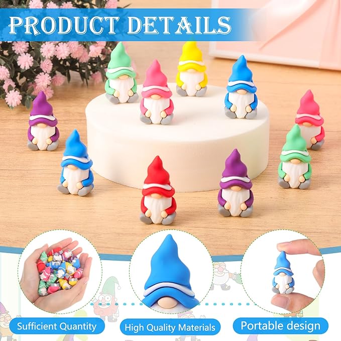 60 Pcs Mini Gnomes Figurines Tiny Fairy Resin Gnomes Statue Garden Bulk for Goody Bag Stuffers Filler Party Favors Gifts Decor Dwarf Statues Garden Dollhouse Micro Landscape Accessories