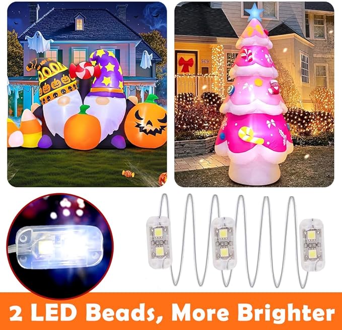 Inflatable Fan Replacement 12V 1.0A, Mini Air Blower Fan with 12V 1.25A Adapter and 3 LED Bulbs for Halloween Christmas Inflatable Outdoor Yard Decorations