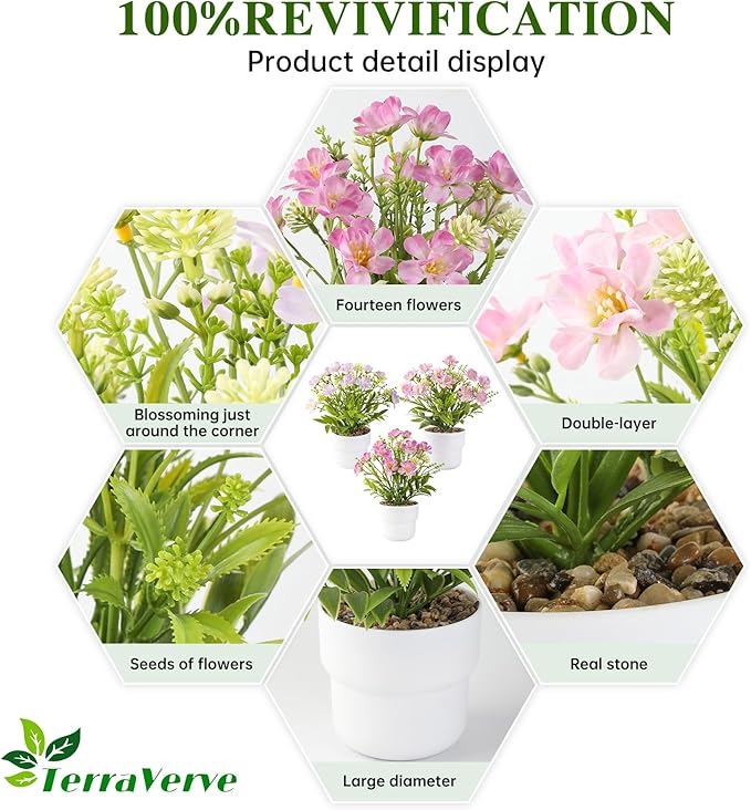 2-Piece Lifelike Potted Artificial Plants | Indoor Artificial Plants for Home Decor, Office Decor, Bedroom, Bathroom & Rustic Style Decoration