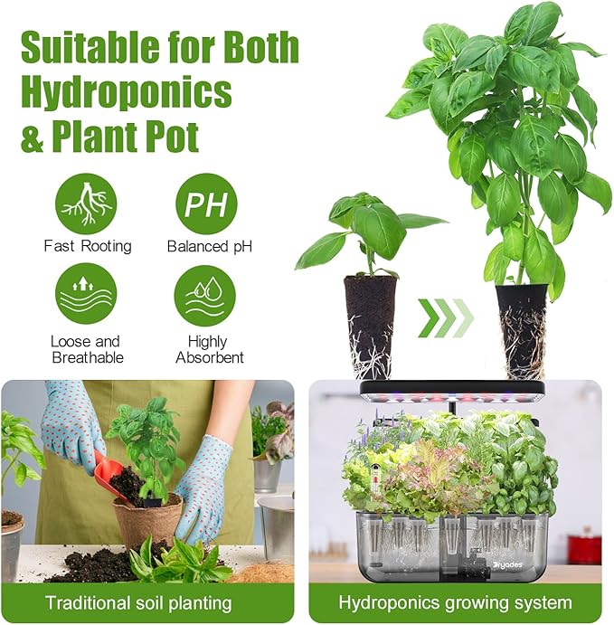 12-Pod Gourmet Herb Seed Kit Compatible with All Hydroponics, Hydroponic Growing Kit with Seeds & Grow Sponges – Indoor Garden Starter Set for Fresh Herbs & Vegetables (Lettuce)