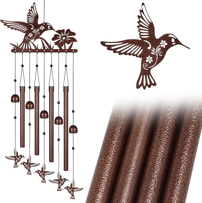 Hummingbird Wind Chimes for Outside,Memorial Wind Chimes Gifts for Women and Grandma，Patio Garden Decor,Windchime in Loving Memory Outdoor Decoration for Yard, Patio, Porch, Lawn, Landscape