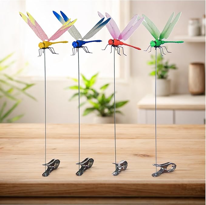Kleeblatt Dragonfly Clip 16pcs - Dragon Fly Clips, Hair Accessories, Garden Decor, and Outdoor Decorative Stakes - Ideal for Garden & Patio Enhancement(in Boxs)