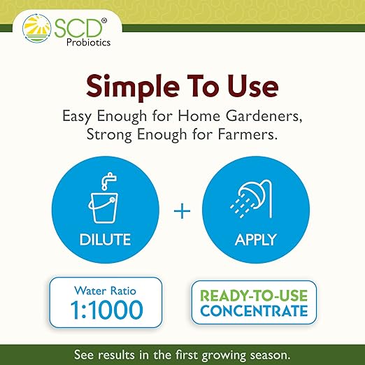SCD BioAg – Organic Farm and Garden Soil Microbes, Compost Starter with 12 Probiotic Strains, Live Super Concentrate of Liquid Microorganisms, Chemical-Free Soil Amendment, by SCD Probiotics (1 Liter)