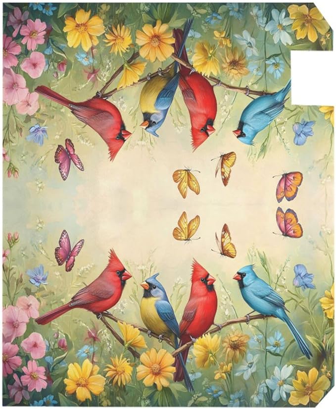 ALAZA Spring Summer Flowers Red Birds02 Magnetic Mailbox Cover MailWraps Garden Yard Home Decor for Outside Oversized-25.5" x20.8"