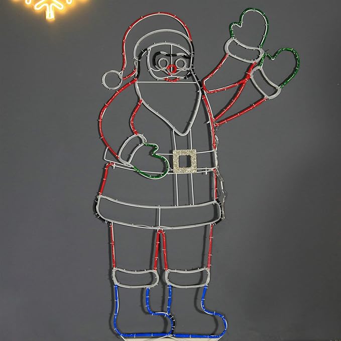 Snokip 5Ft 273 LED Santa Claus Light with Controller, Colorful Neon Light for Outdoor Indoor Home Garden Christmas Festival Party Decoration