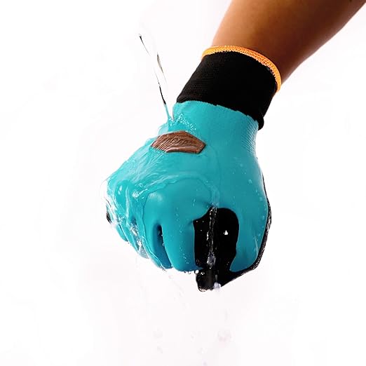 COOLJOB Waterproof Winter Freezer Gloves for Working Gardening Fishing Construction Worker, Double Coated Rubber for Warehouse Cold Refrigeration House, 2 Pairs Medium Blue