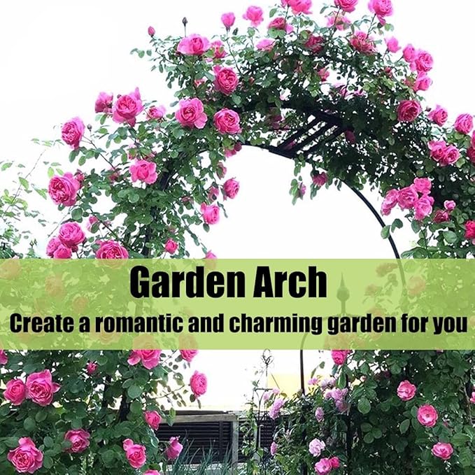 Garden Arbor, Metal Wedding Arch for Ceremony Party, Garden Trellis for Climbing Plants Outdoor, Wide 55" 71" 87" 103" 118" 134" Garden Arch Stand for Garden, Backyard, Lawn(Black,71" x 91" x 16")