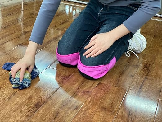 Plus Size Knee Pads For Cleaning Floors,Gardening, Women Pad With Soft Inner Liner, Adjustable Kneeling Suitable Garden,Flooring Yard,Construction,Pink XL (1 Pair)