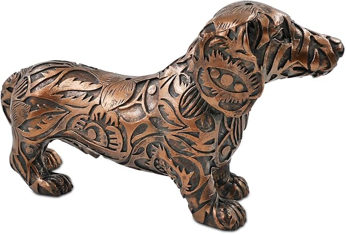 SIMON'S SHOP 8'' Dachshund Figurines, Bronze Wiener Dog Sculpture, Doxie Puppy Statue, Gifts for Sausage Dog Loving Friends, Table Mantel Bookshelf Décor