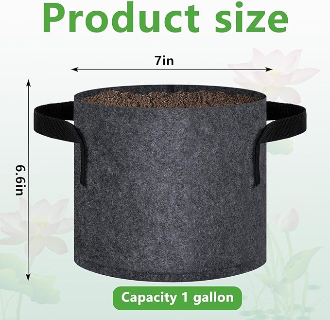 DECOHS 12 Pack Aquatic Plant Pots for Pond, Reusable Fabric Aquatic Plant Pots, Breathable Pond Plant Basket Grow Bags with Handles for Aquatic Plants, Bog Plant, Water Lily, Lotus, Flower (1 Gallon)