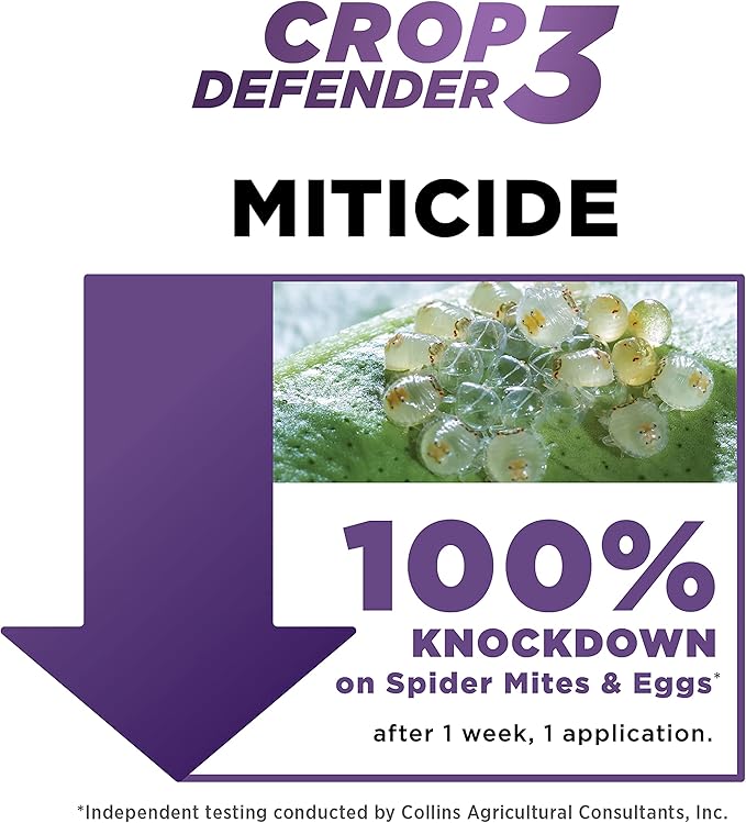 Grower's Ally Crop Defender 3 Concentrate 1 qt | Natural, Safe & Organic Insecticide & Fungicide Control for Plants - Powdery Mildew, Spider Mites & Russet Mite Killer – Makes 100 Gallons