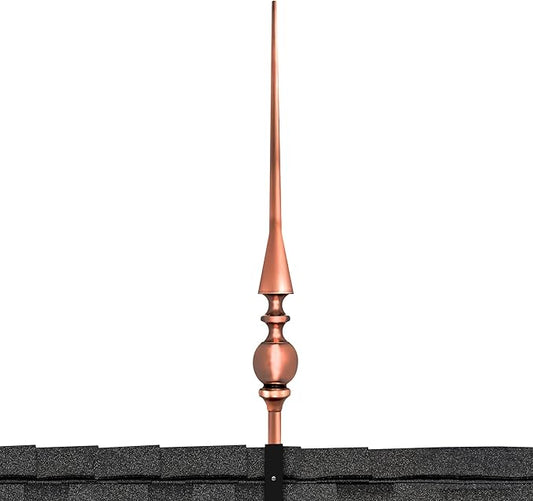Good Directions 755 Aragon Rooftop Finial, 28", Polished Copper