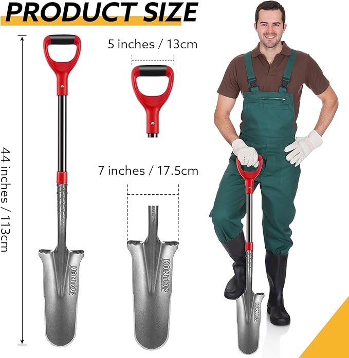 Shovels & Spades - Drain Spade, Digging Garden Shovel, 44 inches
