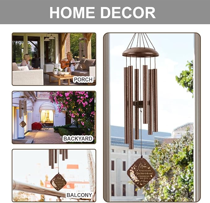 Mom Wind Chimes 32", Cchristmas Gifts for Mom, Mother Birthday Gift from Daughter Son, Love Reminder Gifts for Birthday Thanksgiving Christmas