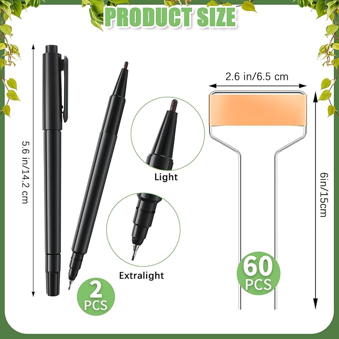 Moxweyeni 60 Pcs Metal Garden Tags Plant Labels for Garden Waterproof Plant Markers with 2 Permanent Pen Planting Nursery Tags Reusable Labels Stake for Plants(6 Inch)