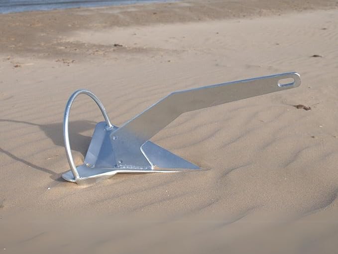 MarineNow Shovel Scoop Style Anchor with Roll Bar – Hot-Dip Galvanized Steel – Self-Launching, High-Holding Power for All Bottom Types – Available Sizes: 4 kg - 55 kg