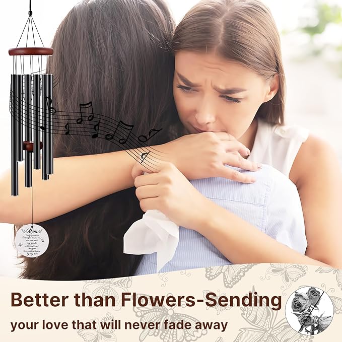 BeauGift Memorial Gifts for Loss of Mom, Wind Chimes for Loss of Mother, Sympathy Bereavement Remembrance Gift for Loss of Mother, in Memory of Mom Gifts