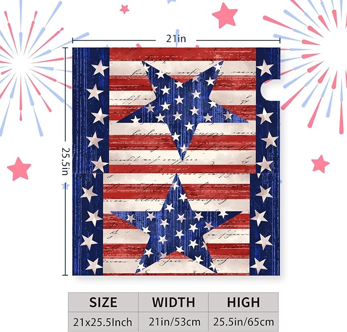 America Flag Mailbox Cover Large Size Magnetic Patriotic Star Mail Box Wrap 4th of July Memorial Letter Post Box Cover Independence Day Mailbox Covers for Outside Oversized 25.5 X 21 Inch