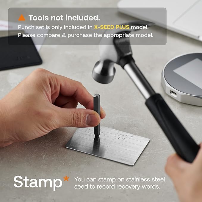 SecuX – XSEED - Secure Bitcoin Wallet Crypto Seed Storage Steel Plate - Compatible, Ledger, Trezor Hardware Wallets…