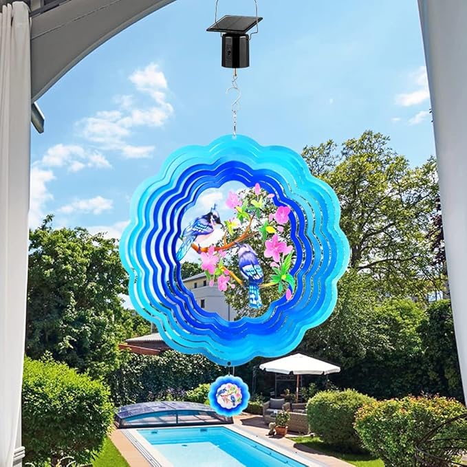 Solar Powered Wind Spinner Motor, Small Mobile Display Hanging Spinning Motor for Wind Spinners, Mini Rotating Outdoor Decor Accessories for Sun Catchers, Wind Chimes and Sculptures