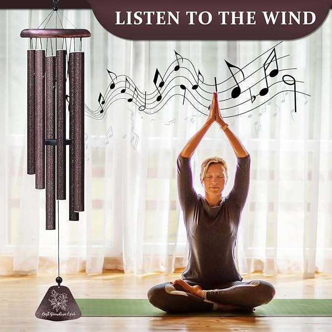 Grandma Gifts, Best Grandma Ever 32" Wind Chimes for Outside, Birthday Gifts for Grandmother, Christmas Birthday Presents for Grandmother, Great Gigi Nana Mimi Granny Gift Ideas Windchimes