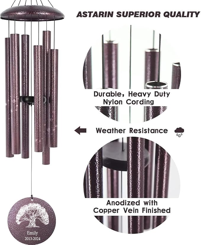 Retirement Wind Chimes Personalized, Retirement Gifts for Woman/Man, Retirement Gifts for Teachers/Worker, Custom Wind Chimes Outdoor 36" (Produced in USA)