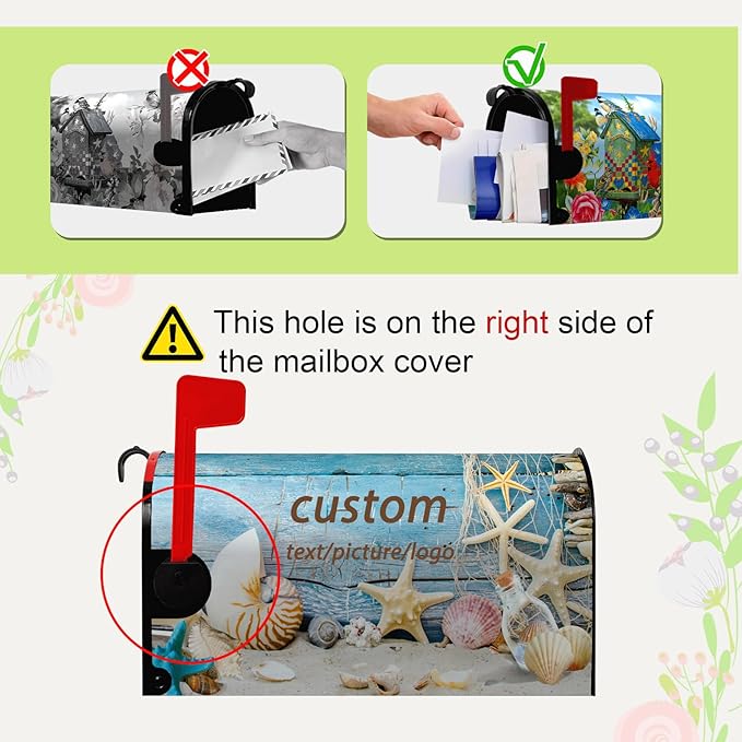 Personalized Mailbox Covers Magnetic Custom Seasonal Waterproof Mailbox Wraps Add Photo Picture Name Text Logo Unique Customized Post Letter Box Cover for Festival Holiday Decor 21 * 18 Inch