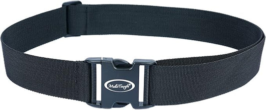 MELOTOUGH Tool Web Work Belt Buckle 2" inch Wide belt Black Simple Style for Woodworkers and Contractors