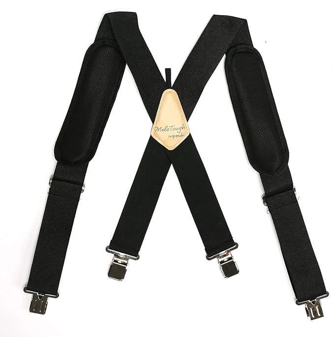 MELOTOUGH Padded Tool Belt Work Suspenders With Super Strong Clip for Carpenter's Suspension Rig construction suspenders for men