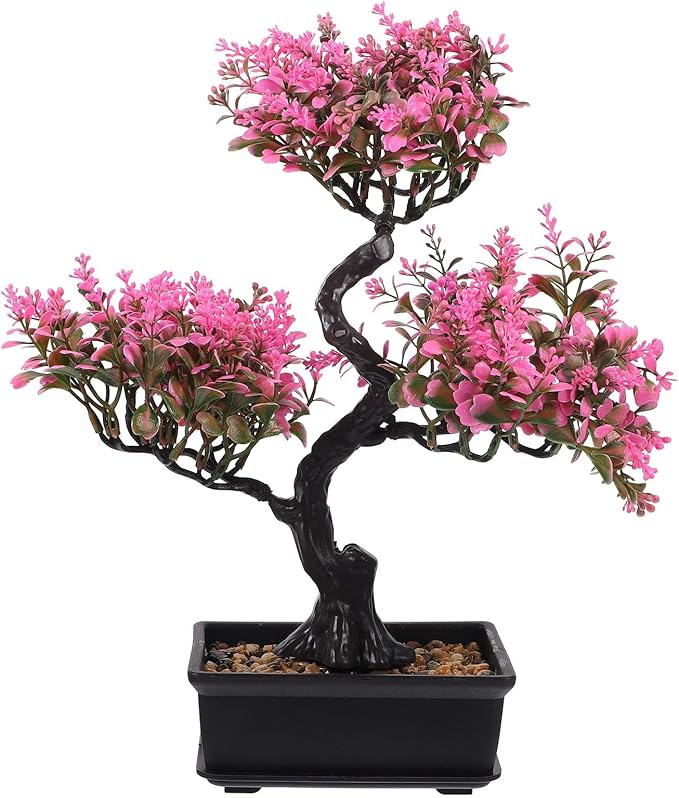 Cabilock Artificial Bonsai Tree Realistic Plastic Bonsai Plant Small Faux Tree for Indoor Home Decor Office Desk Windowsill Display