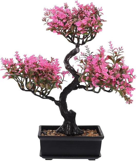 Cabilock Artificial Bonsai Tree Realistic Plastic Bonsai Plant Small Faux Tree for Indoor Home Decor Office Desk Windowsill Display