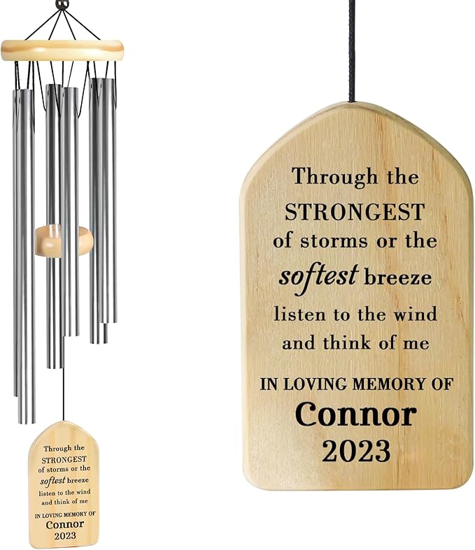 Sympathy Gifts for Loss of Loved One - Memorial Wind Chimes - Bereavement Gifts for Loss - Condolence Gifts - Remembrance Gift for Loss of Dad Mom - Funeral Gifts - in Loving Memory Gifts