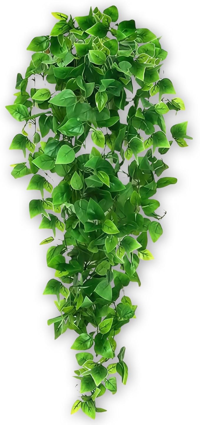2 Pack Artificial Hanging Ivy Plants (3.6ft) - Fake Vine Greenery for Indoor/Outdoor Decor, Wedding & Photography - No Basket Included